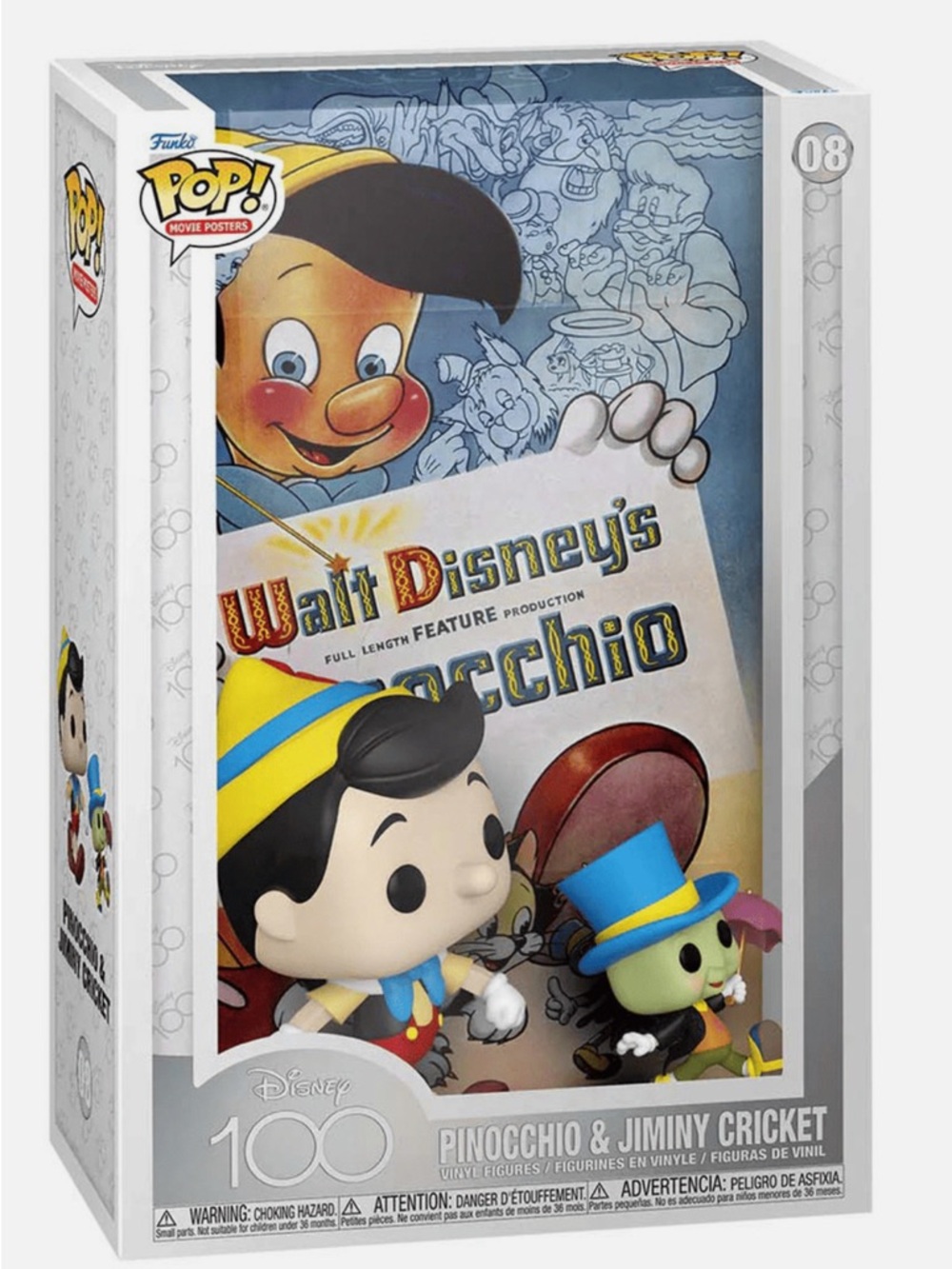 Funko Pinocchio & Jiminy Cricket Vinyl Figures - Blue, Yellow, Black